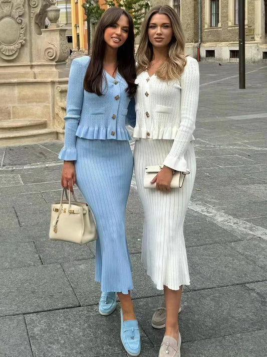 Elegant Knitted Two-Piece Coord & Dress