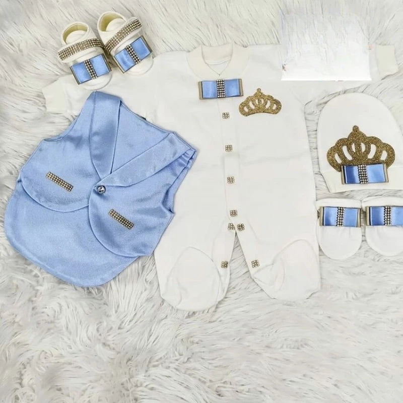 Newborn Baby Boy Outfits Blazer Vest Kids Clothing Cotton Infant Products Body Suit Shirt Pants Mittens Receiving Blanket