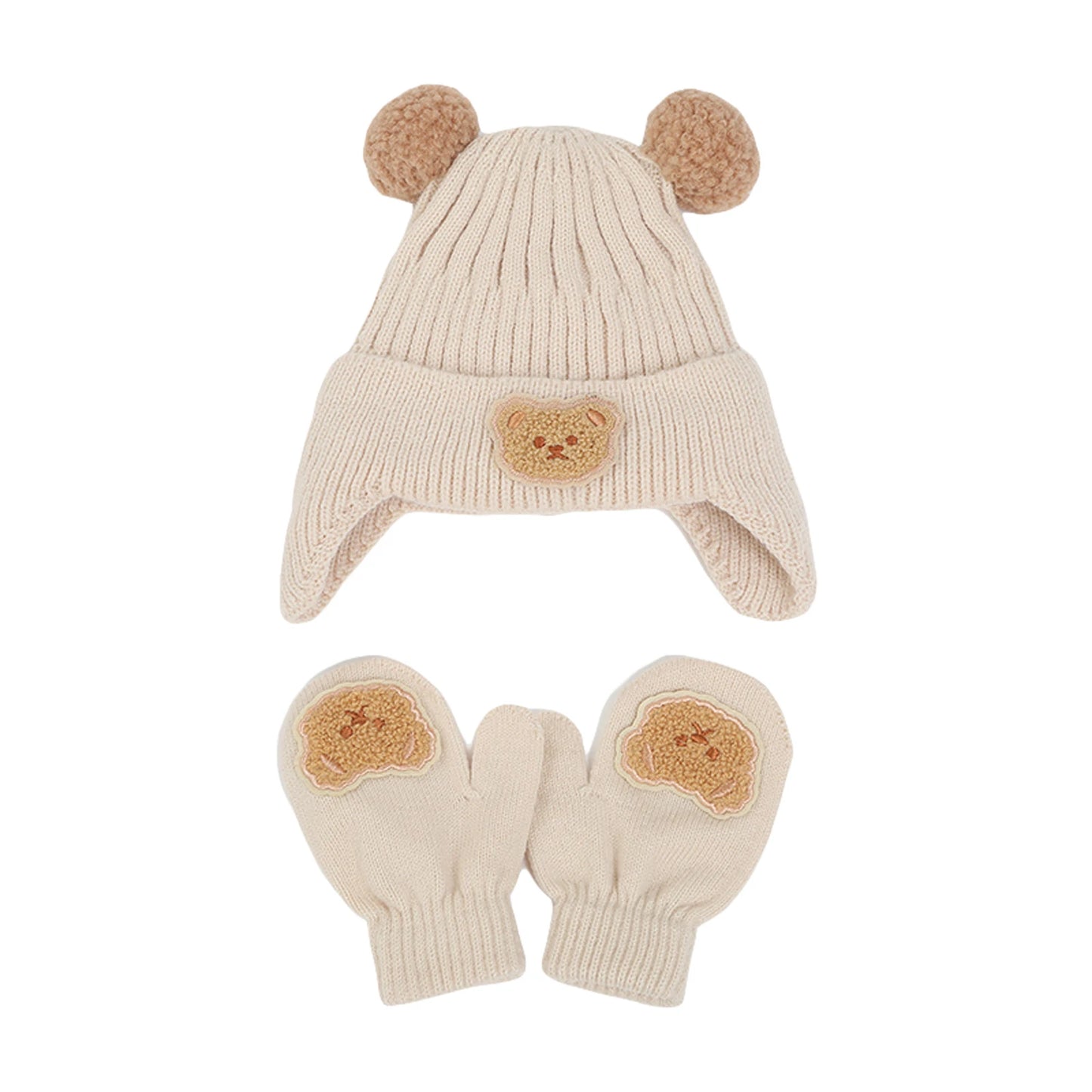 Citgeett Autumn Kids Girls Boys Hat and Gloves Set Cartoon Winter Knit Beanie Cold Weather Accessories