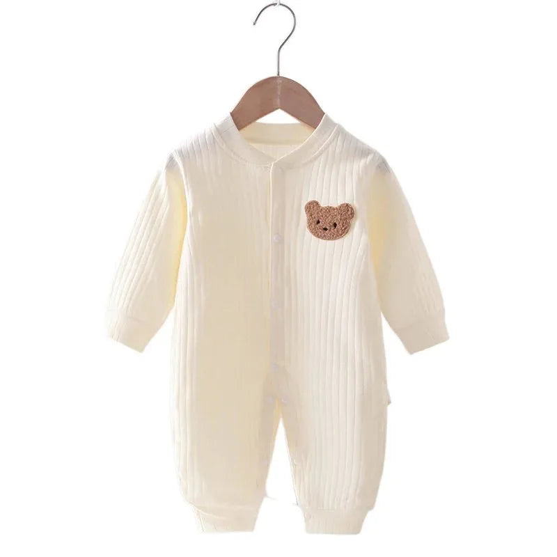 Newborn Jumpsuit Cartoon Bear Long Sleeves Baby Rompers for Boys Girls Autumn Clothes Infant Outfit Toddler Onesie 0-18M