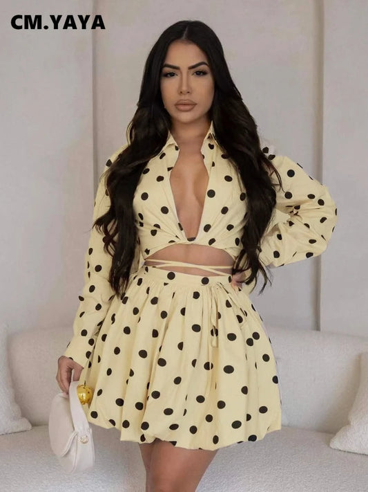 Luxe Bubble Skirt & Blouse Bot Print Boldness Co-Ord