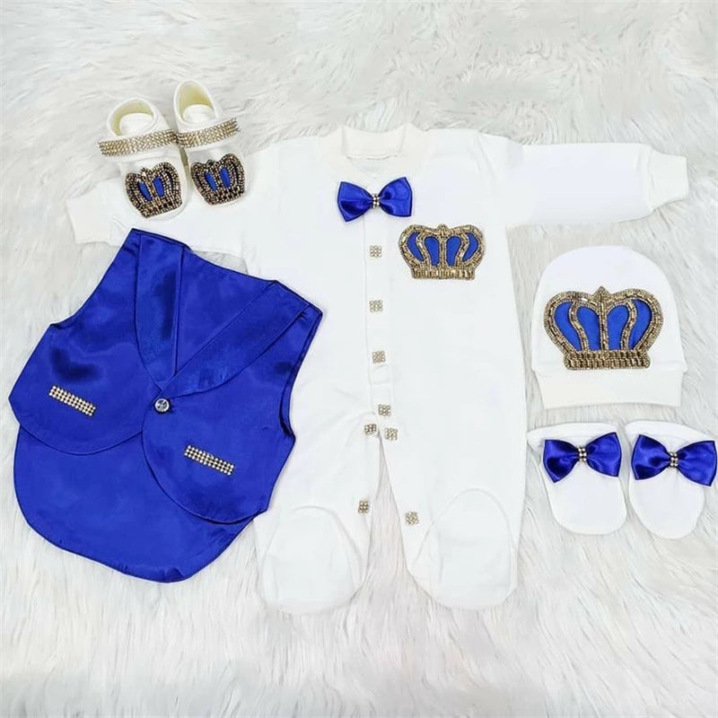 Newborn Baby Boy Outfits Blazer Vest Kids Clothing Cotton Infant Products Body Suit Shirt Pants Mittens Receiving Blanket