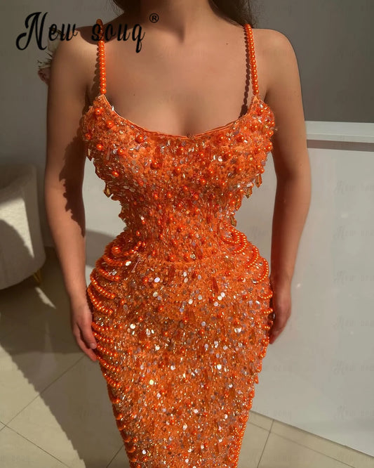 Citrus Sparkle Sequin Gown Dress