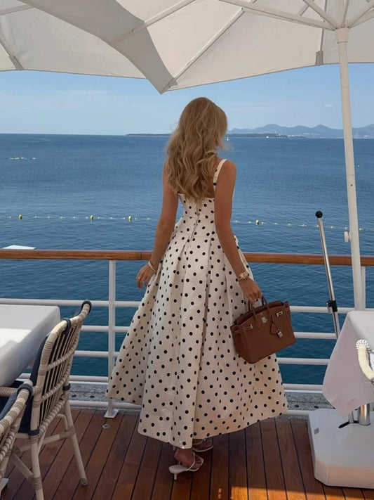 Polka Dot Elegance Maxi Dress