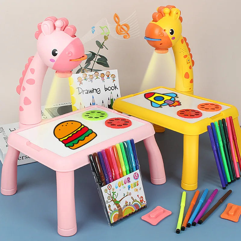 Children Led Projector Art Drawing Table Toys