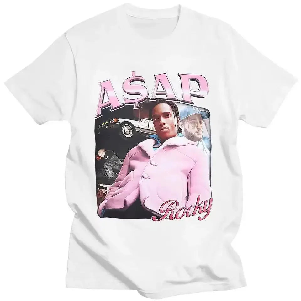ASAP Portrait Graphic Aesthetics Fashion Hip Hop Oversized Short Sleeve T-Shirt