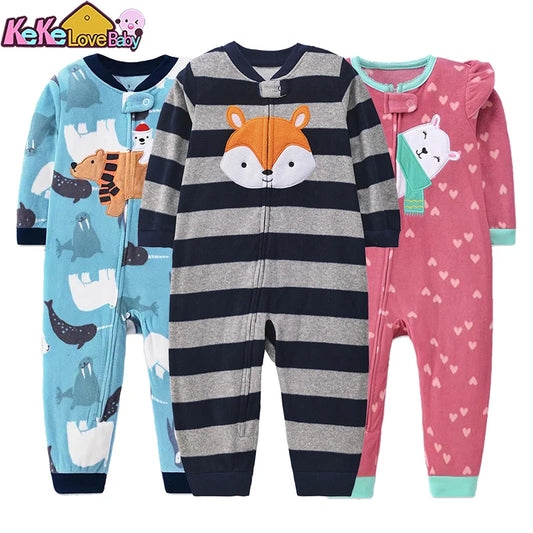 Infant  Pajamas Zipper Fleece Animal Jumpsuit