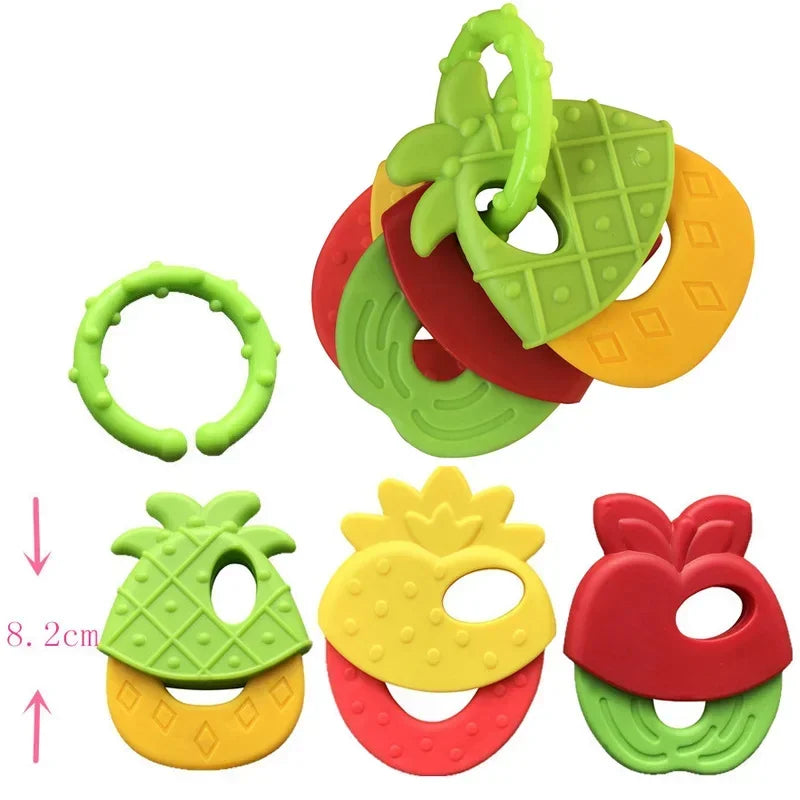 Newborn Chews Food Grade Teethers Training Bed Toy  Baby fruit item Feeding Infant Rattle