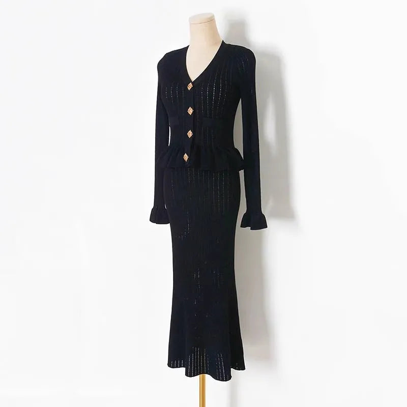 Elegant Knitted Two-Piece Coord & Dress