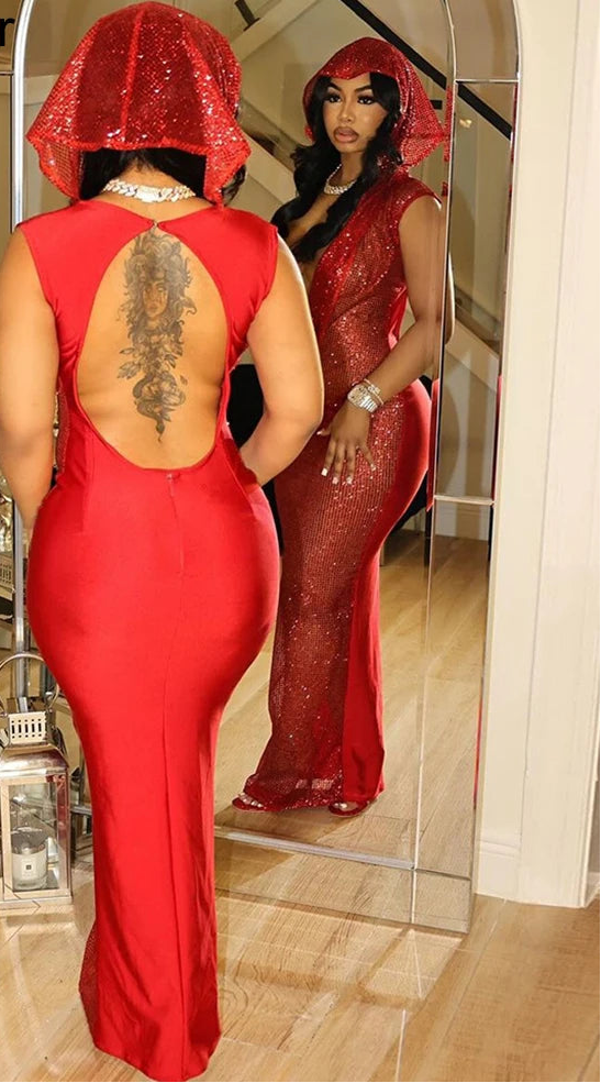 Radiance Royale Hooded Evening Dress