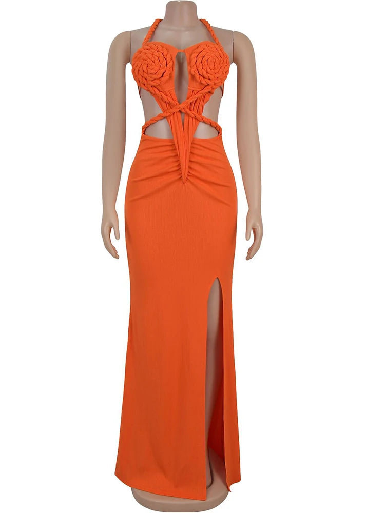 Island Siren Backless Slit Statement Piece with Cut-Out Details & Party Heat Dress
