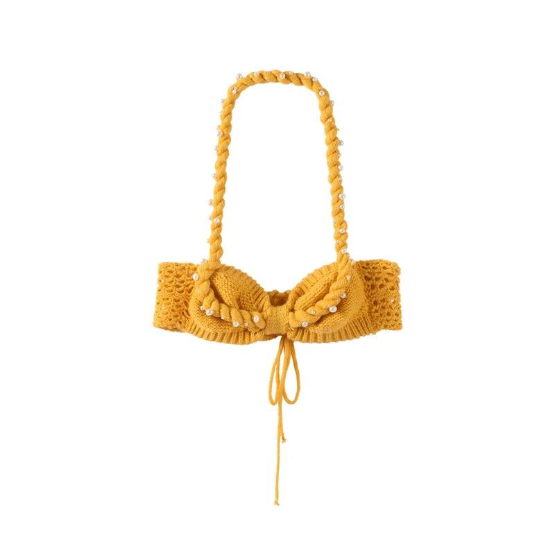 Golden Hour Glow Twist Bikini Top & Hip Hug Mini Skirt Co-Ord