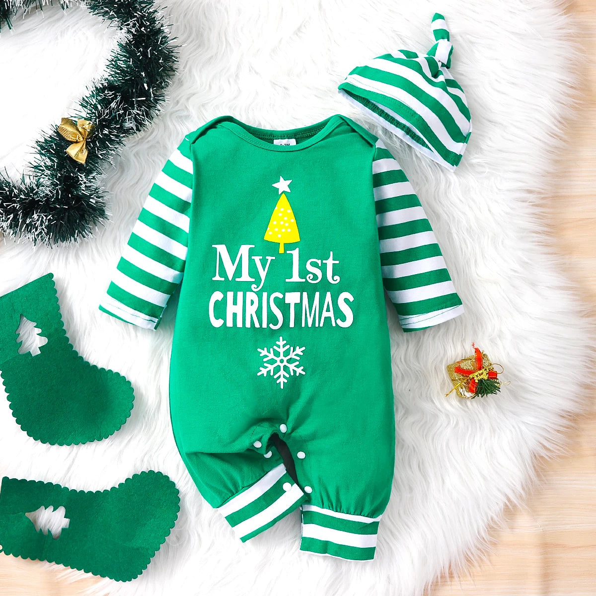 PatPat Christmas Costume Newborn Baby Jumpsuit