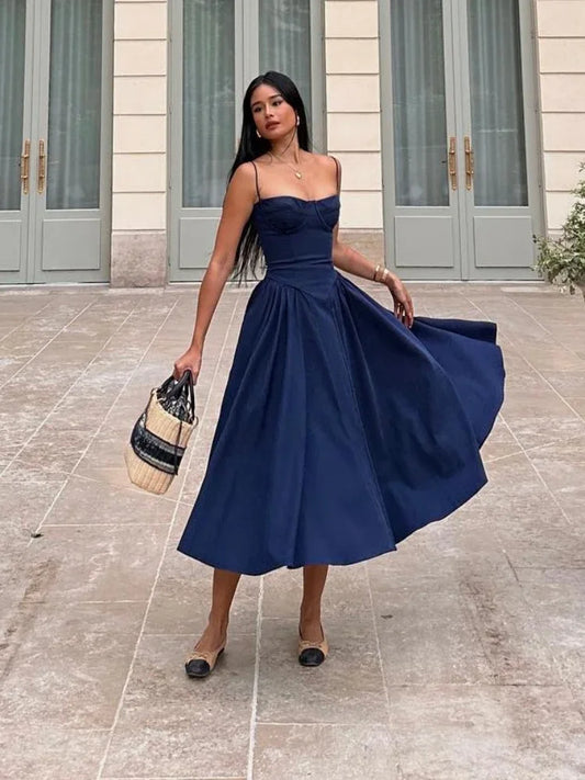 Casual to Chic Spaghetti Strap Midi Dress