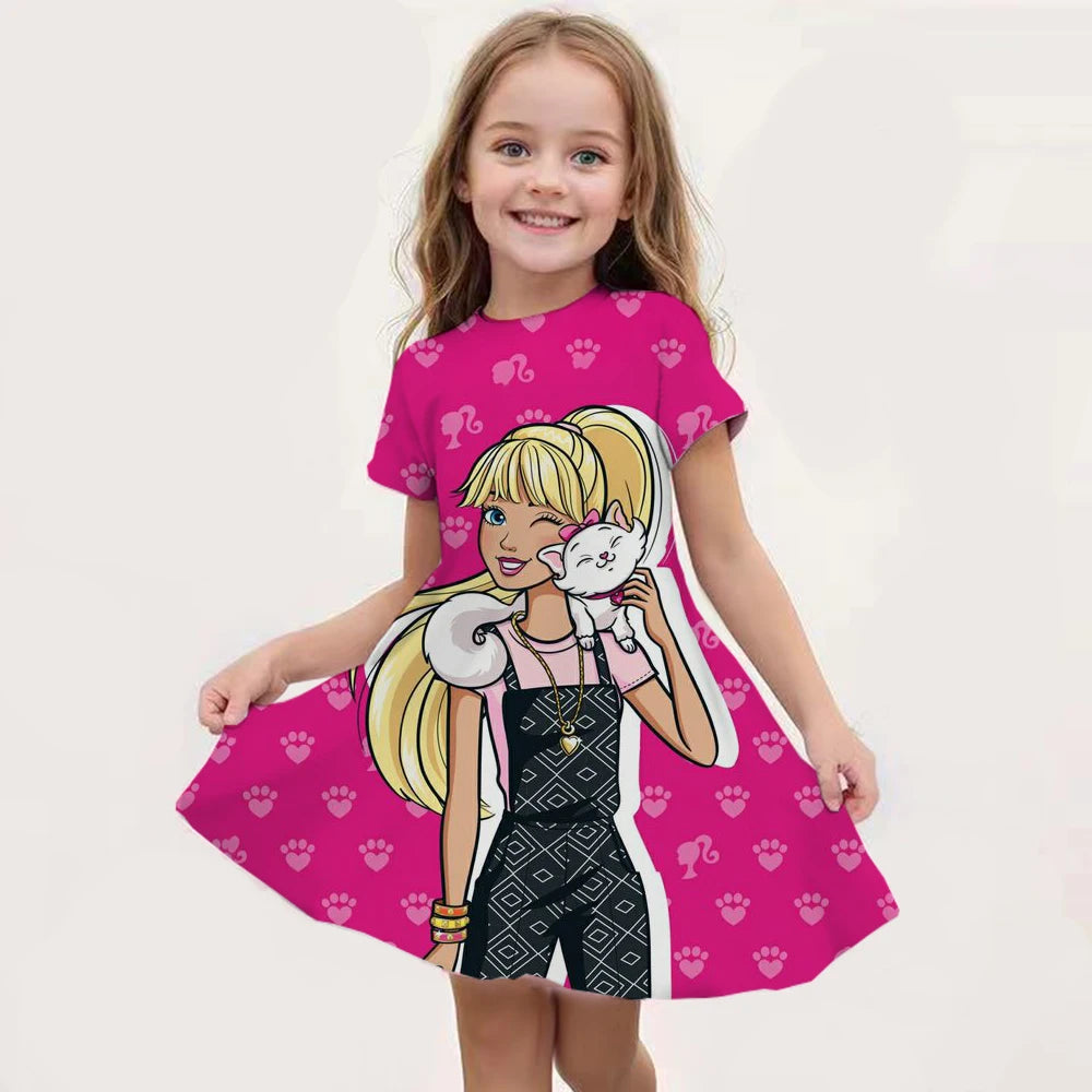 Barbie I Am Kenough Princess Dress Girls Women Short Sleeve