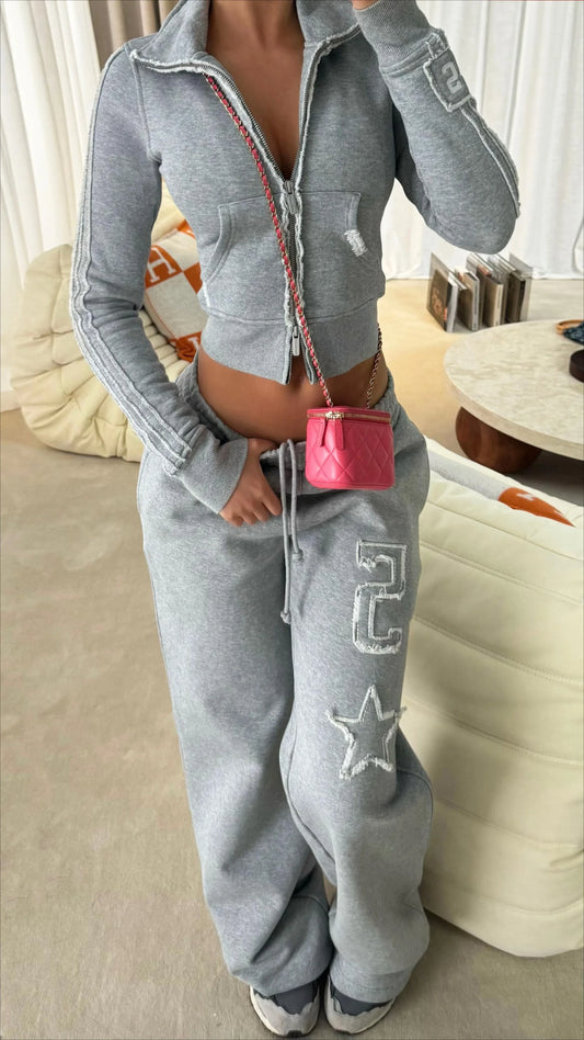 Retro Rebel Y2K Letter Hoodie & Sweatpants Co-Ord