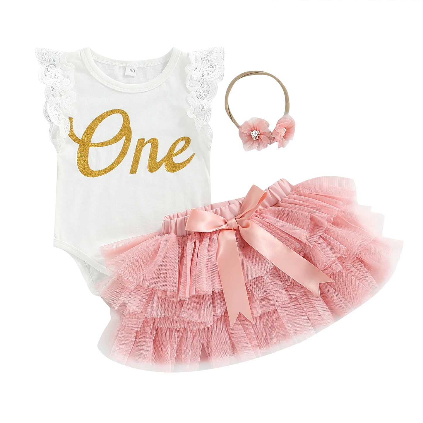 ma&baby 0-18M 1st Birthday Baby Girl Clothes Set Infant Newborn Toddler Letter Romper Ruffle Tulle Skirts Headband Outfit Summer