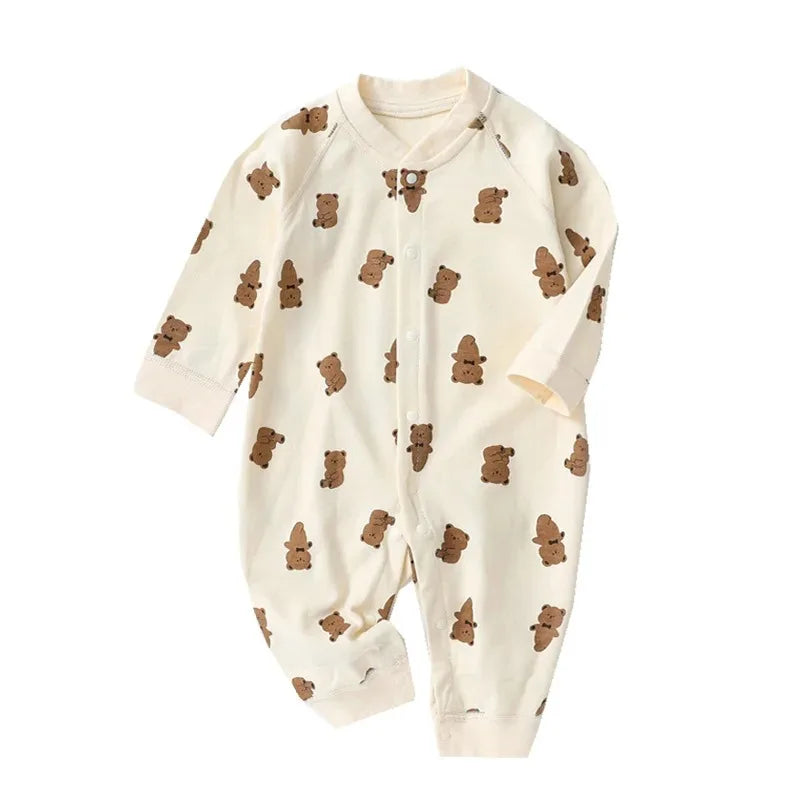 Newborn Jumpsuit Cartoon Bear Long Sleeves Baby Rompers for Boys Girls Autumn Clothes Infant Outfit Toddler Onesie 0-18M