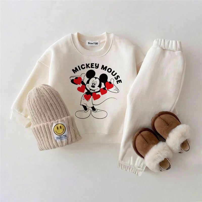 Winter Toddler Baby Boy Girl Clothing Sets 0-5Y Thick Kids Sweatshirt Clothes Baby Girl Fleece Pullover Tops+ Pant Suits Autumn