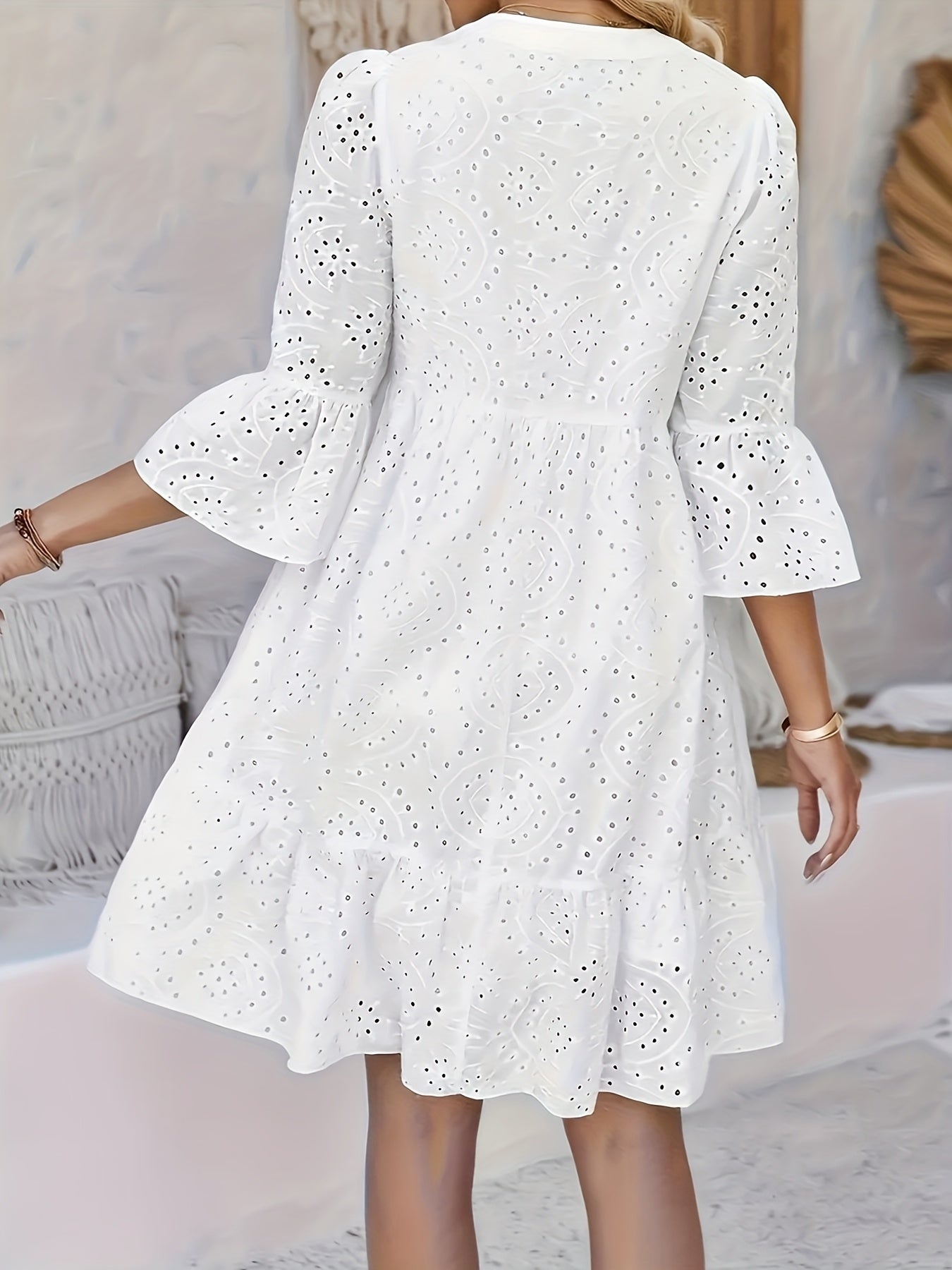 Women's Daisy Drift Puff Sleeve Lace Dress