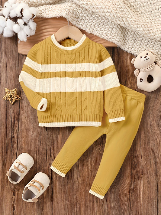 Boys' Cozy Knit Sweater & Pants Set