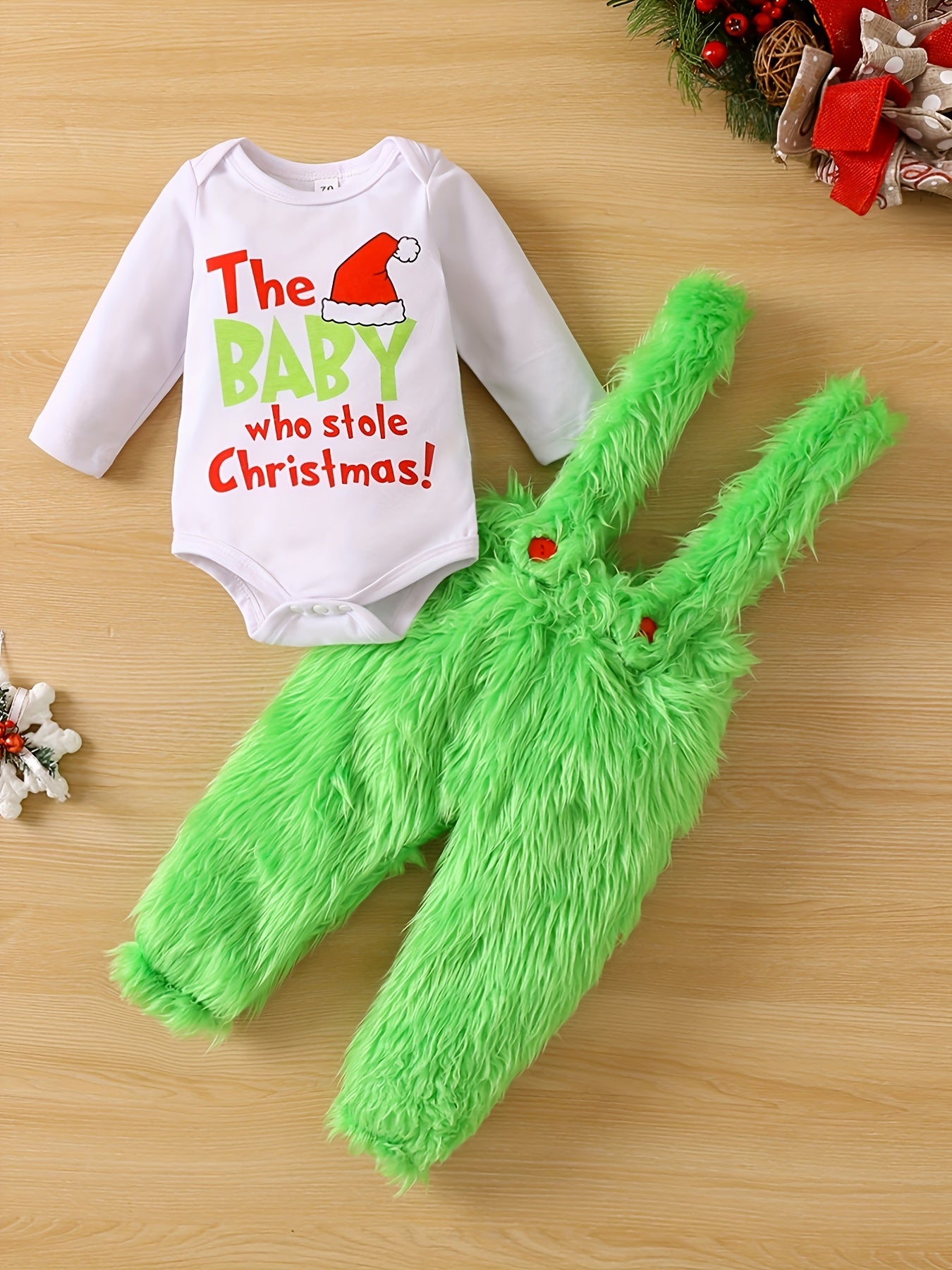 Fuzzy Baby Christmas Outfit