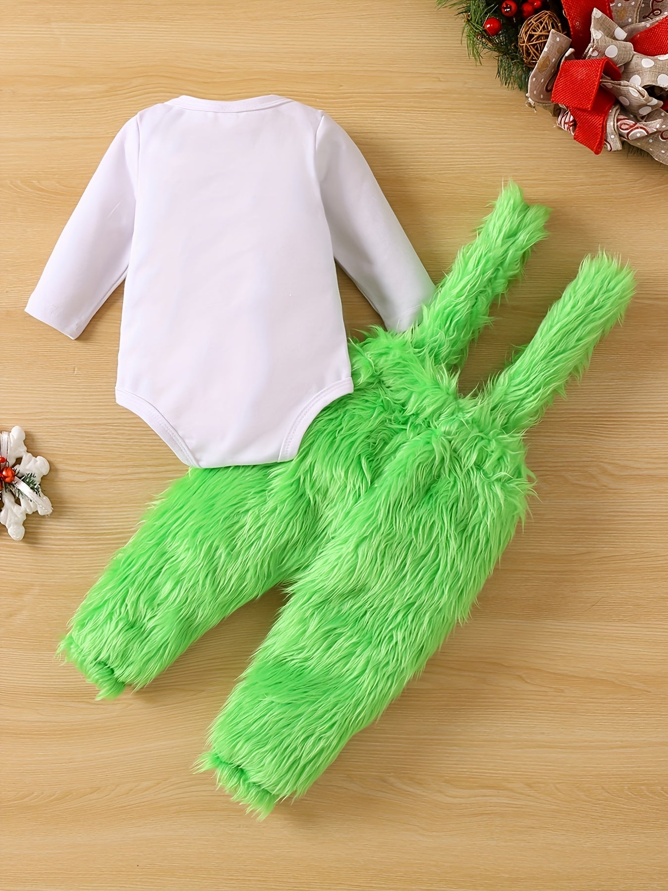 Fuzzy Baby Christmas Outfit