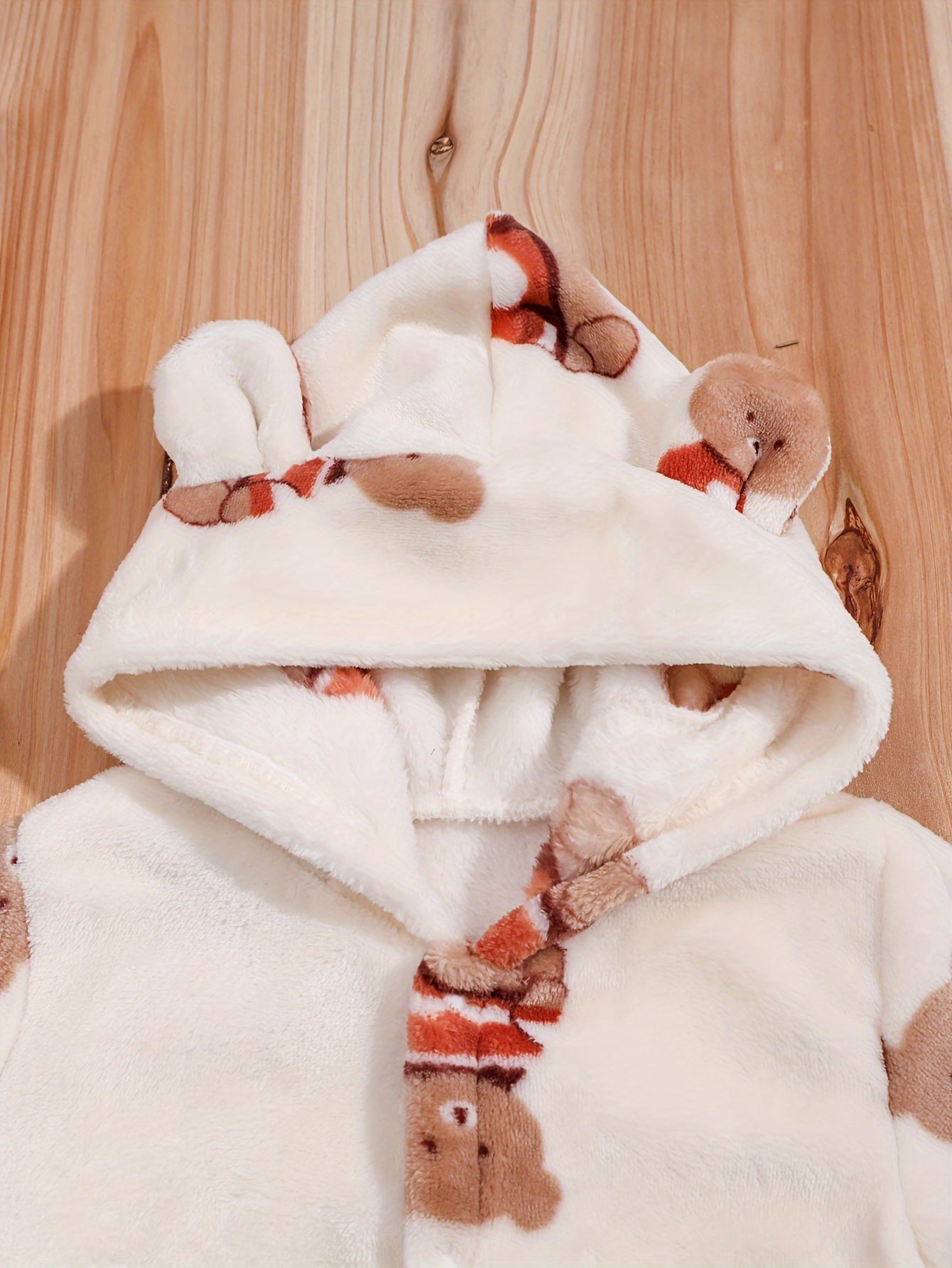 Adorable Cartoon 3D Teddy Bear Print Fleece