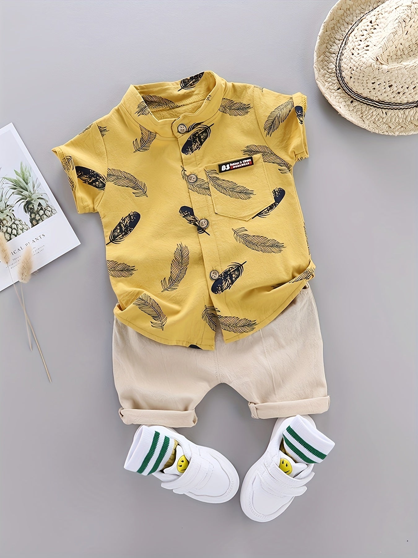 Baby's Feather Shirt/Pants Set