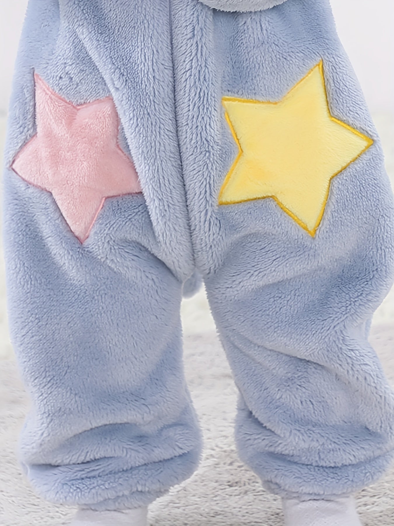 Baby Cute Blue Elephant Hooded Single Layer Onesie