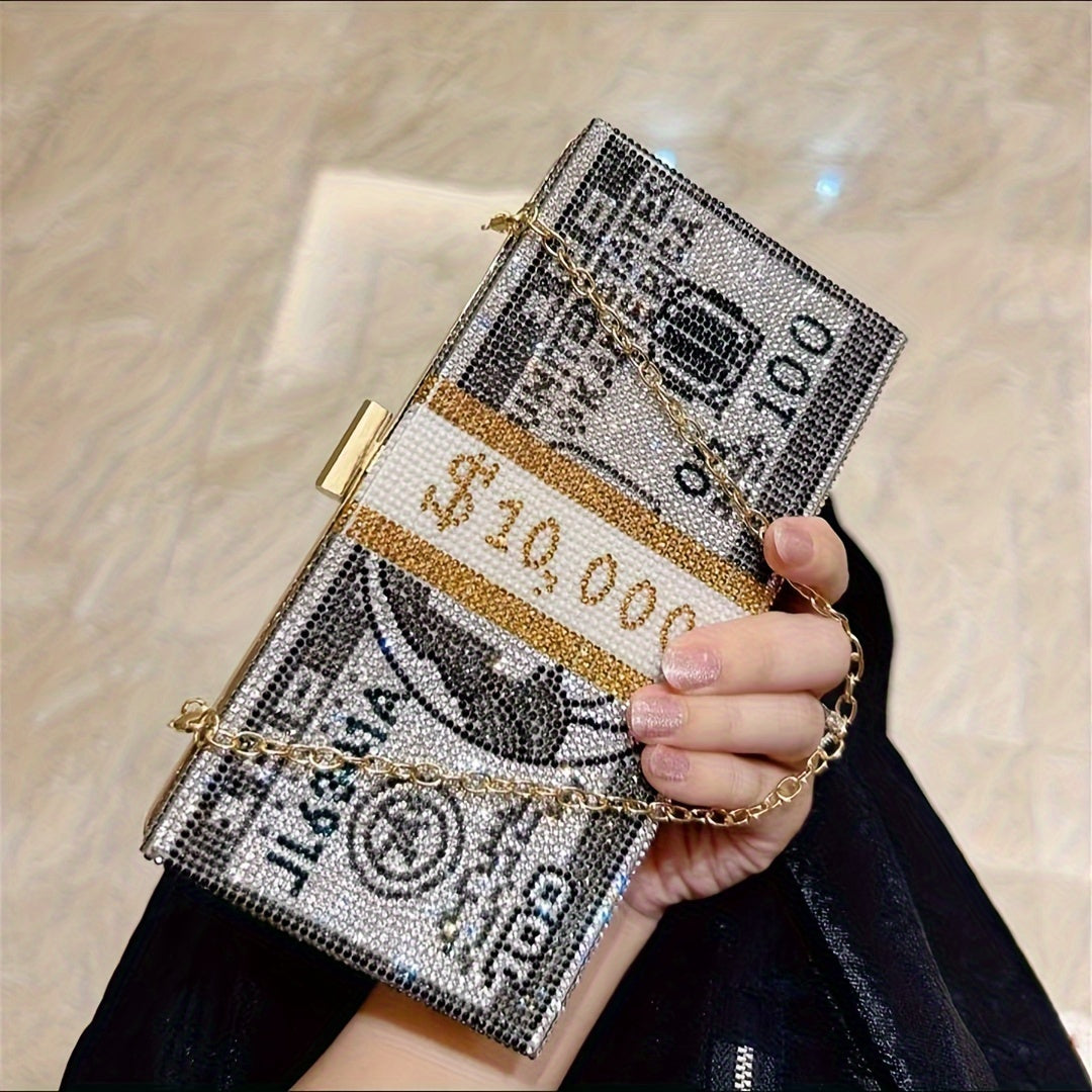 Women's Everyday Bag with Diamond Embellishment, US Dollar, New Style Crossbody