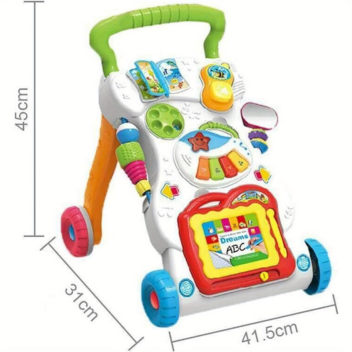 First Walker Steps 2in1 Activity Musical Car Along Ride Music Walker