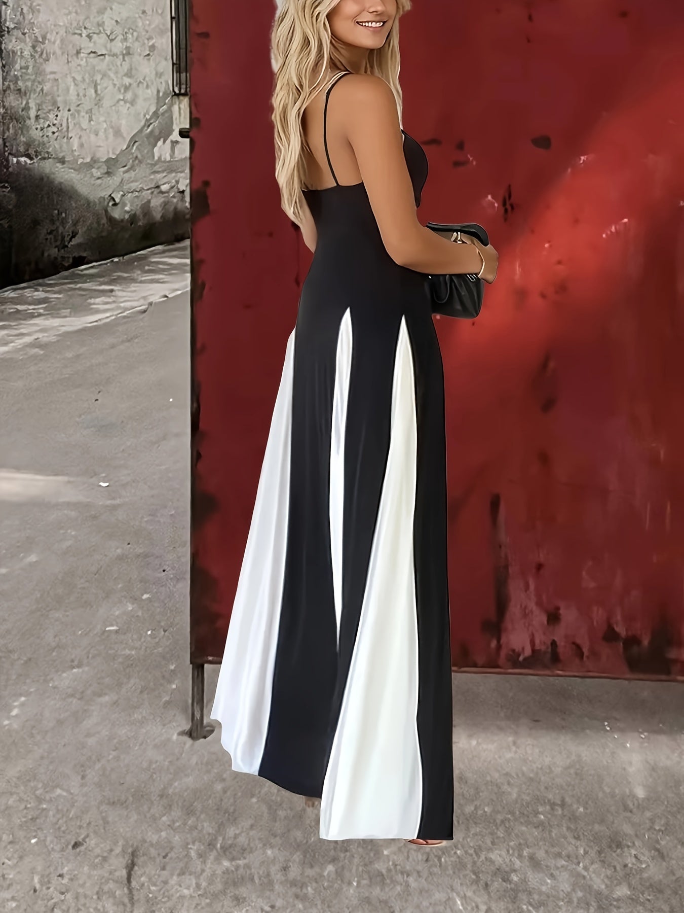 Women's Elegant Strapless Divine Contrast Dress