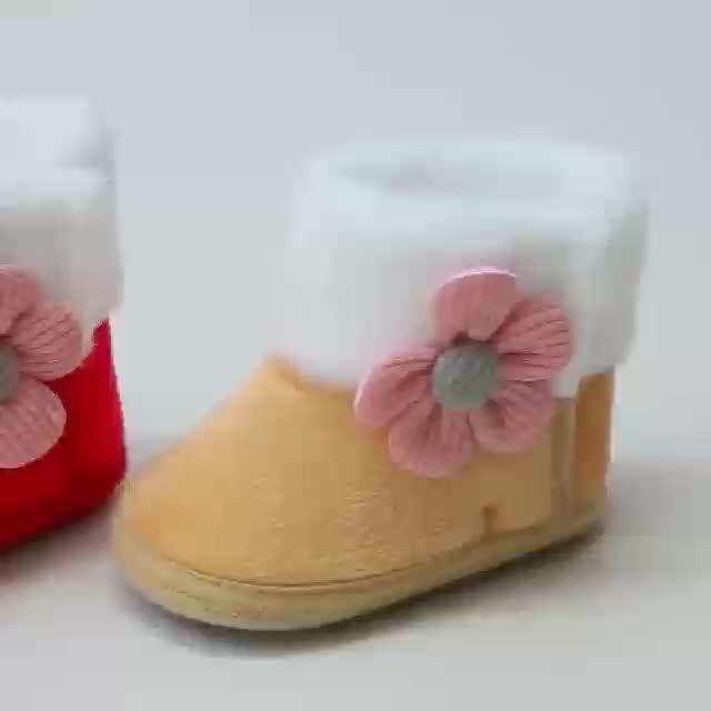 Cute Flower Decor Comfortable Boots For Baby Girls