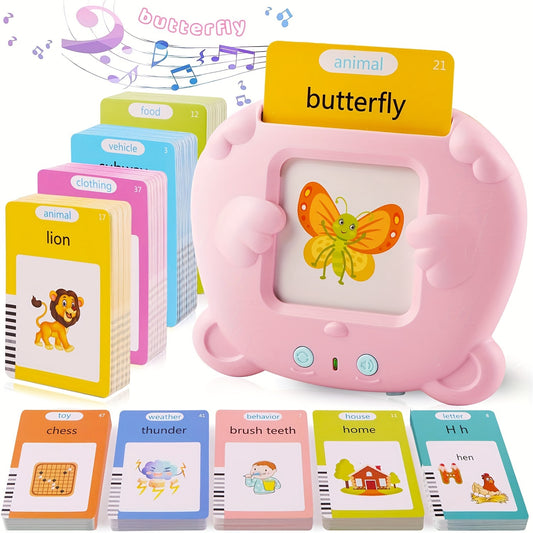 Interactive Flash Cards Reader with 112 Cards, 224 Words, Educational Learning Toy