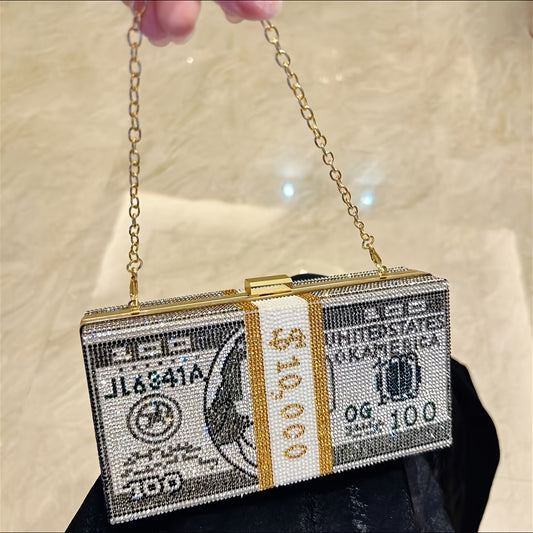 Women's Everyday Bag with Diamond Embellishment, US Dollar, New Style Crossbody