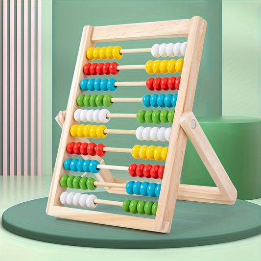 Wooden Counting Colorful Beads Arithmetic Stand, Educational Toy Arithmetic Toy