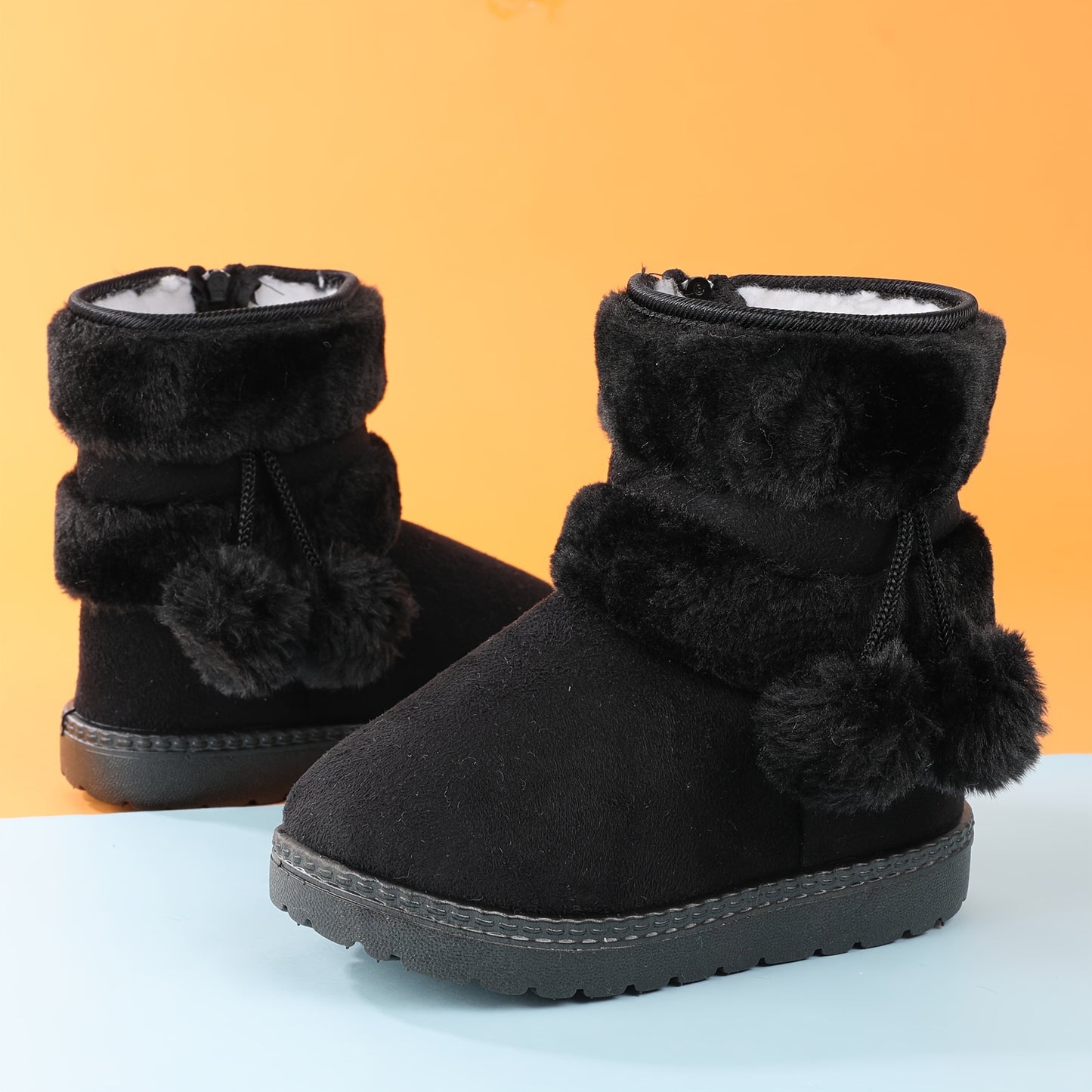 Cute Plush Ball Comfortable Boots For Girls