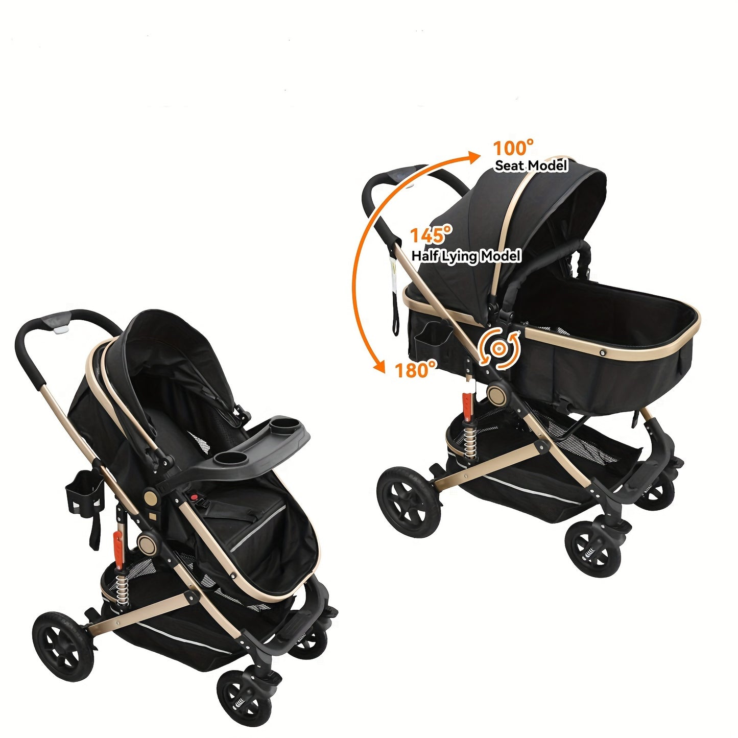 Baby Pram Buggy All In 1 Travel System Pushchair One Size