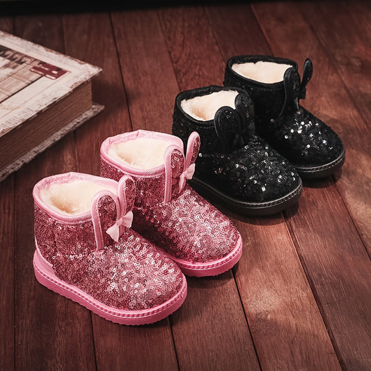 Sparkling Sequin Snow Boots for Kids