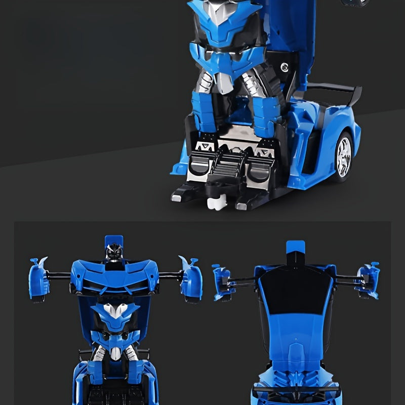 Transforming RC Robot Police Car Toy - One-Click Transformation, Remote Control