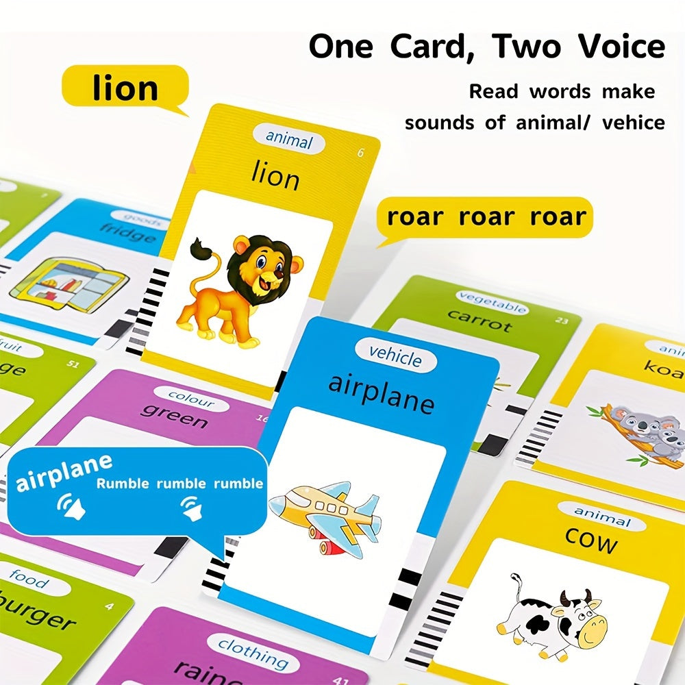 Interactive Flash Cards Reader with 112 Cards, 224 Words, Educational Learning Toy