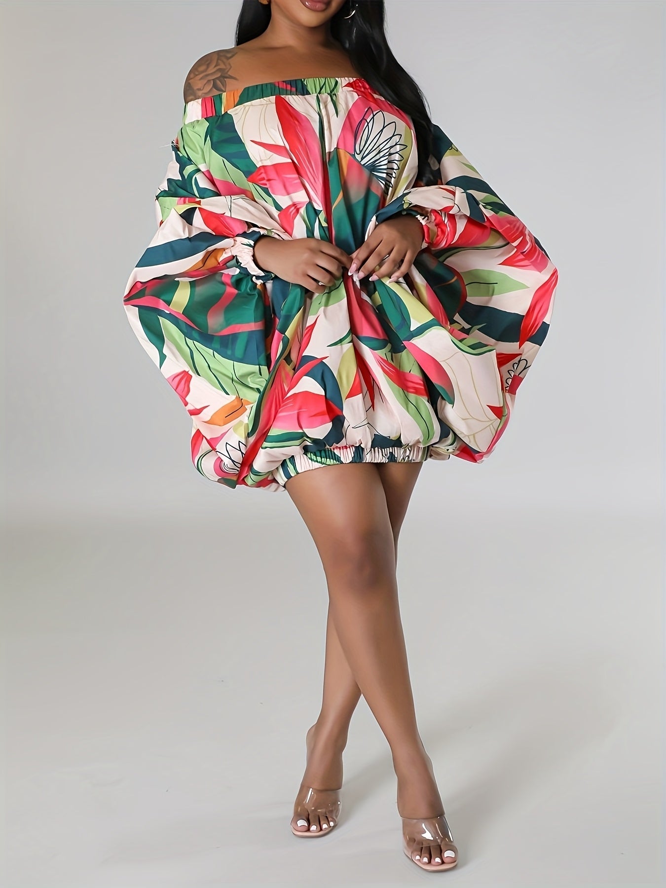 Vibrant Off-Shoulder Elegance