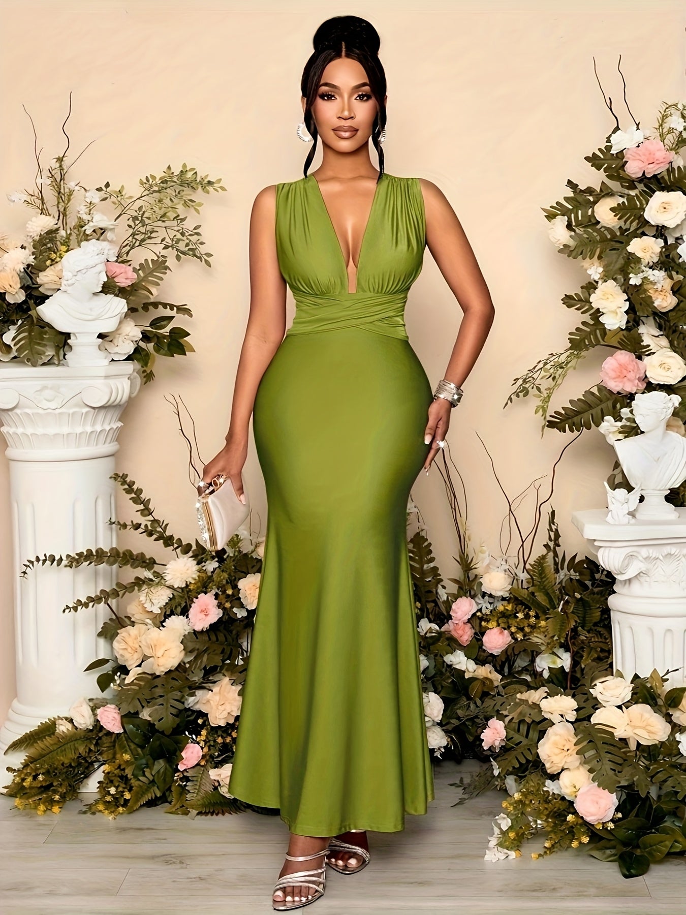 Elegant V-Neck Sleeveless Classy Dress
