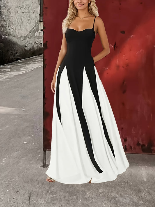 Women's Elegant Strapless Divine Contrast Dress