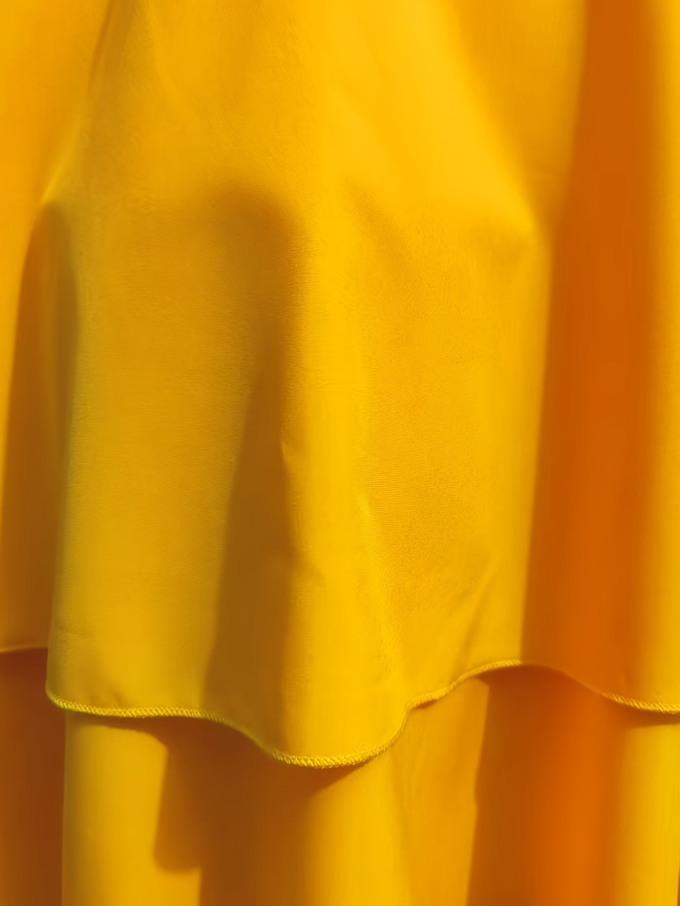 Elegant Women's Sleeveless V-Neck Dress in Solid Color Yellow