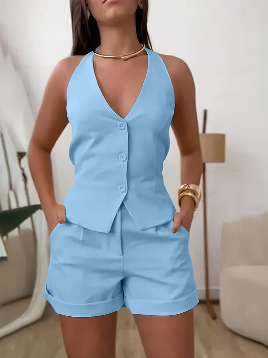 Women's Sunshine Breeze Vest and Shorts Set