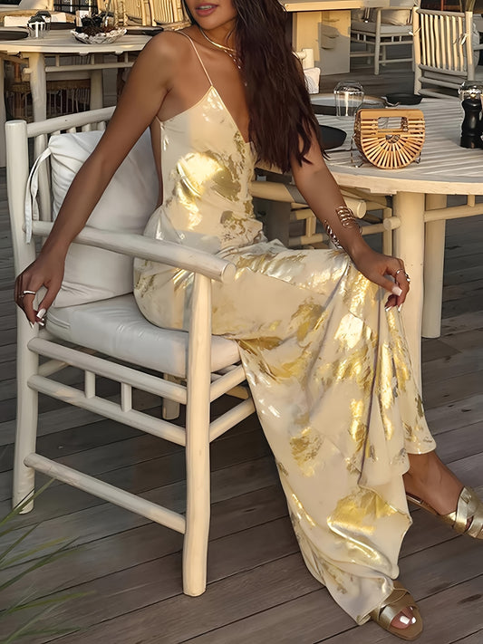 Women's Glam Glimmer Geometric Spaghetti Dress