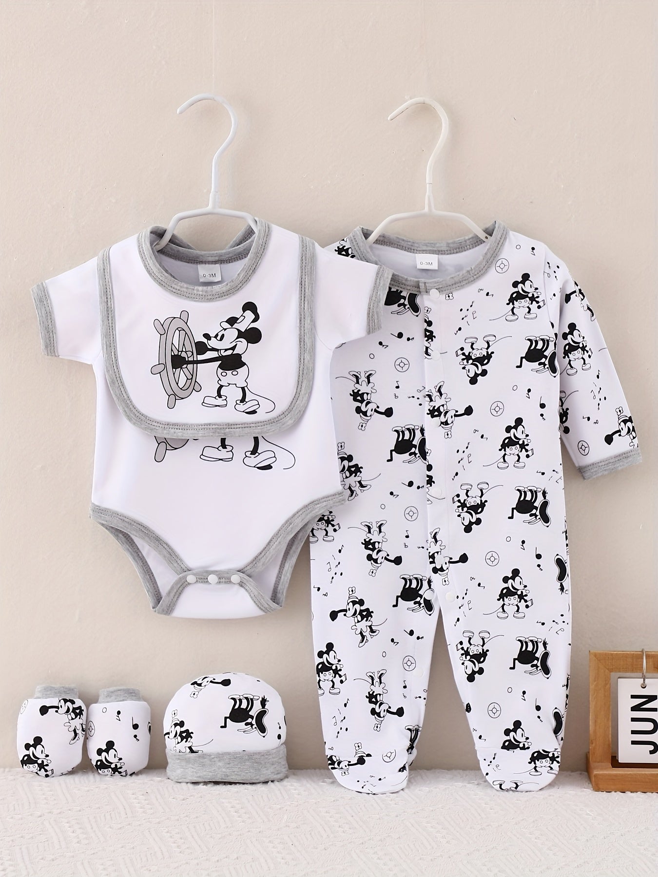 Cartoon Animal Sailor Pattern Short Sleeve Cotton Bodysuit